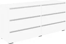 Комод Кортекс-мебель Бари 160 6ш (белый/белый/белый)