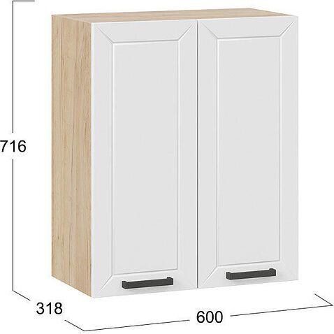 Шкаф навесной Трия Лорас 1В6 (дуб крафт золотой/холст белый)