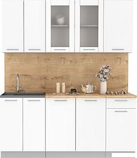 Готовая кухня Интерлиния Мила 18-60 (белый платинум/белый платинум глянец/дуб бунратти) Готовая кухня Интерлиния Мила 18-60 (белый платинум/белый платинум глянец/дуб бунратти)