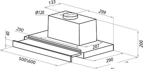 Кухонная вытяжка Ciarko Turbo 60 GBK sensor