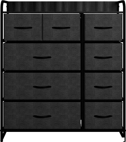 Комод Импэкс Leset Ноа 9 ящиков (черный/темно-серый)