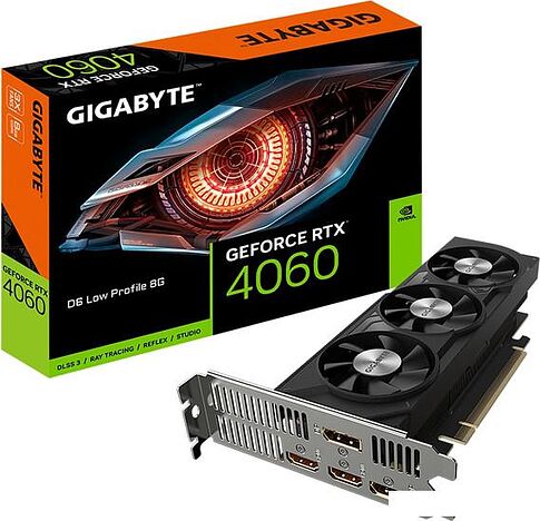 Видеокарта Gigabyte GeForce RTX 4060 D6 Low Profile 8G GV-N4060D6-8GL