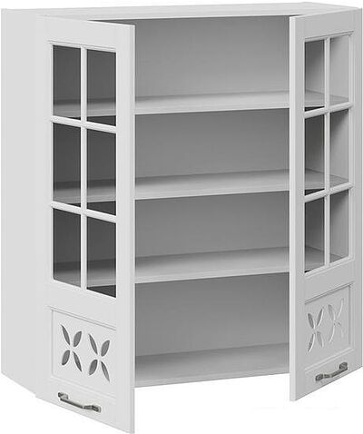 Шкаф навесной Трия Скай В_96-90_2ДРДс (белоснежный софт)