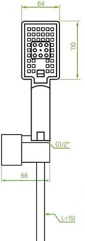 Душевой гарнитур Laveo Kvadrato NLQ 00AD