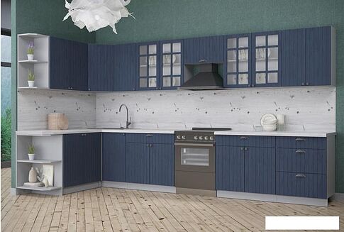 Готовая кухня Интерлиния Берес 1.5x2.7 правая (дуб королевский/бискайская сосна)