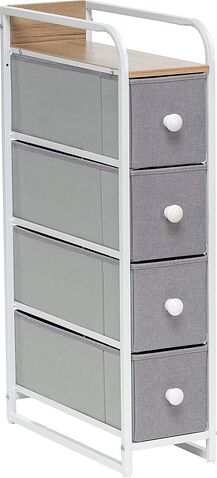 Комод Импэкс Leset Ноа 4 ящика узкий (белый/светло-серый)