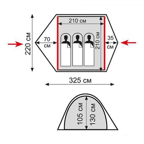 Треккинговая палатка TRAMP Quick 3 V2 (зеленый)