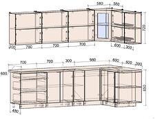 Угловая кухня Интерлиния Мила Матте 1.5x2.7 А правая (белый/мята/опал светлый)