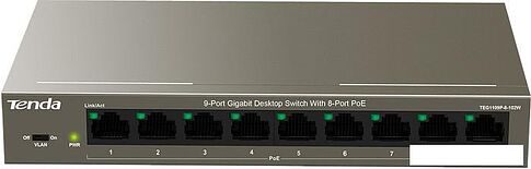 Неуправляемый коммутатор Tenda TEG1109P-8-102W Неуправляемый коммутатор Tenda TEG1109P-8-102W