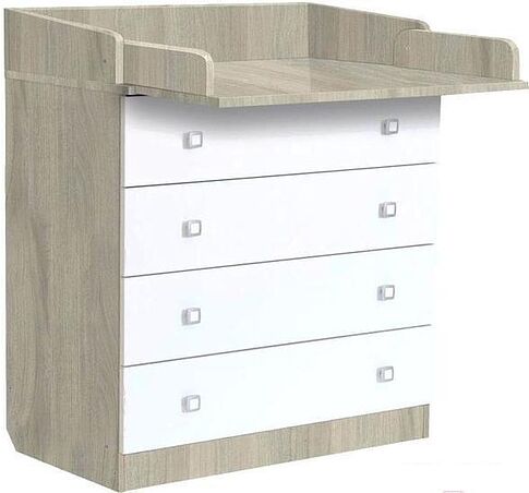 Комод Фея 1580 ЛДСП (вяз/белый)