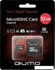 Карта памяти QUMO microSDHC QM32GMICSDHC10U3 32GB (с адаптером)