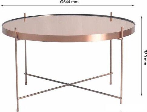 Журнальный столик Bergenson Bjorn Josen TAI-JS-TBL-MTMR-PNK-64 (розовый/медный)