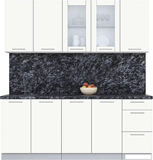 Кухонный модуль Интерлиния Мила Пластик 2.0 Б (зефирный/зефирный/кастилло темный)