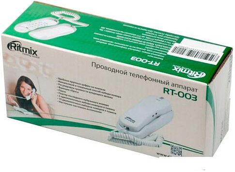 Проводной телефон Ritmix RT-003 (белый)