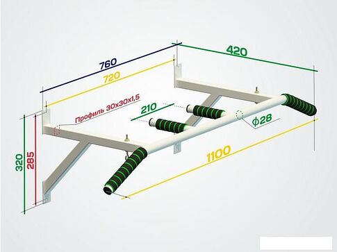 Турник Spektr Sport Лайт (серый)