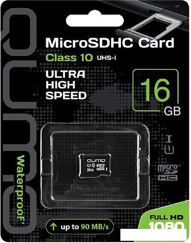 Карта памяти QUMO microSDHC QM16GMICSDHC10U1NA 16GB