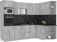 Готовая кухня Интерлиния Мила Лайт 1.68x2.6 правая (бетон/бетон/кастилло темный) Готовая кухня Интерлиния Мила Лайт 1.68x2.6 правая (бетон/бетон/кастилло темный)