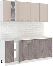 Готовая кухня Кортекс-мебель Корнелия Лира-лайт 1.9м (капучино/оникс/королевский опал)