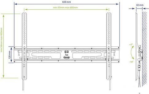 Кронштейн Kromax FLAT-2 (черный)