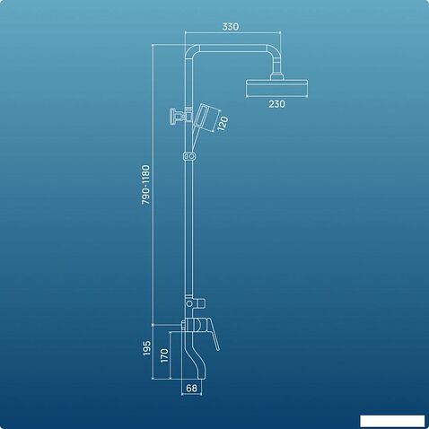 Душевая система  РМС PL7BL-009DK