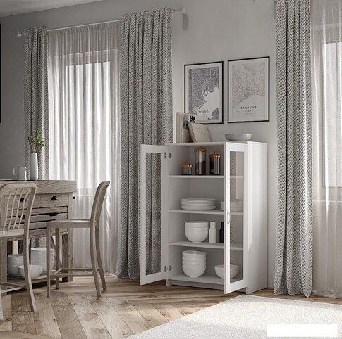 Тумба Mio Tesoro Сириус 2 двери со стеклом 78x123 2.02.03.390.1 (белый)