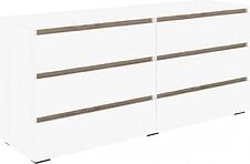 Комод Кортекс-мебель Бари 160 6ш (белый/белый/дуб сонома)