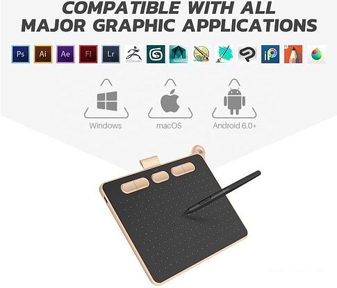 Графический планшет Parblo Ninos S (розовый)