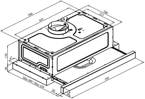 Кухонная вытяжка Konigin Pixel Out 60 (черный)