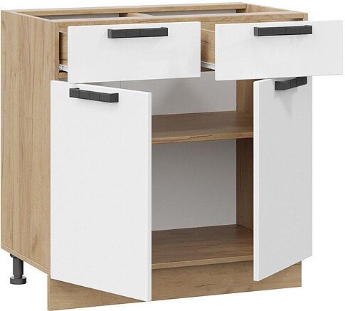 Шкаф напольный Трия Детройт исп.2 1Н8Я1 (дуб крафт золотой/белый глянец)