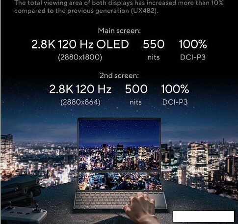 Рабочая станция ASUS Zenbook Pro 14 Duo OLED UX8402VU-P1036W