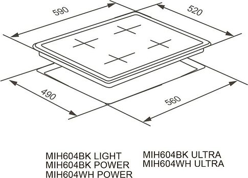 Варочная панель Meferi MIH604BK Light