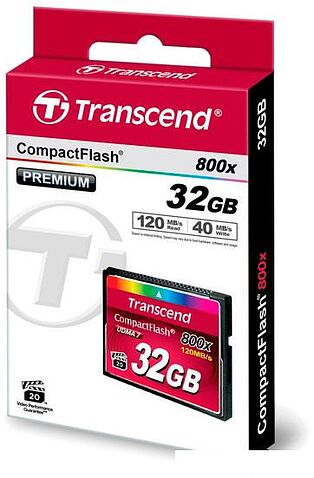 Карта памяти Transcend 800x CompactFlash Premium 32GB (TS32GCF800)