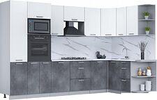Готовая кухня Интерлиния Мила Лайт 1.68x3.2 правая (белый платинум/бетон портленд/белый гранит) Готовая кухня Интерлиния Мила Лайт 1.68x3.2 правая (белый платинум/бетон портленд/белый гранит)