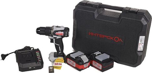 Дрель-шуруповерт Интерскол ДА-13/36В 50 851.2.2.70 (с 2-мя АКБ, кейс)
