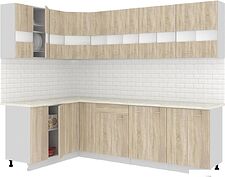 Угловая кухня Кортекс-мебель Корнелия Экстра 1.5x2.7м (дуб сонома/марсель)