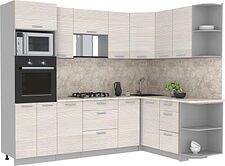 Готовая кухня Интерлиния Мила Лайт 1.68x2.6 правая (вудлайн кремовый/вудлайн кремовый/малага)