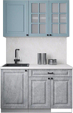 Готовая кухня Интерлиния Мила Деко 1.3А (керамика/океан/опал светлый)