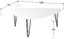 Журнальный столик Калифорния мебель Престон (белый бетон)