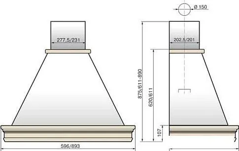 Кухонная вытяжка Elikor Вилла Валенсия 90П-650-П3Д (топленое молоко/дуб неокрашенный)