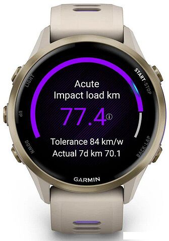 Умные часы Garmin Forerunner 970 47 мм (бежевый/фиолетовый)