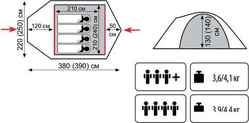 Палатка TRAMP Lite Camp 4