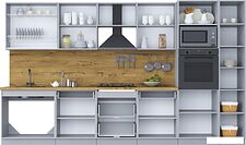 Готовая кухня Интерлиния Мила Шато 3.6В (мята/мята/дуб бунратти)