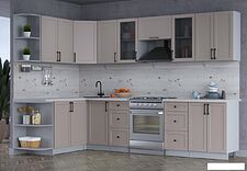 Готовая кухня Интерлиния Тренд 1.7x3.0 левая (луна/луна/бискайская сосна)