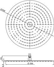 Верхний душ RGW SP-81 25x25 см