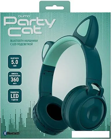 Наушники QUMO Party Cat 32302 (бирюзовый)
