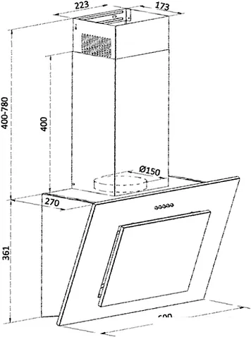 Кухонная вытяжка Weissgauff Gamma 60 PB WH