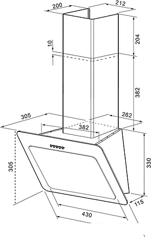 Кухонная вытяжка Krona Liva 600 PB (черный)