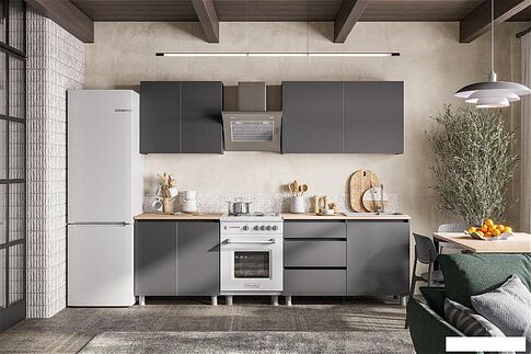 Готовая кухня Mio Tesoro Денвер 2.0м (графит серый/дуб сонома)