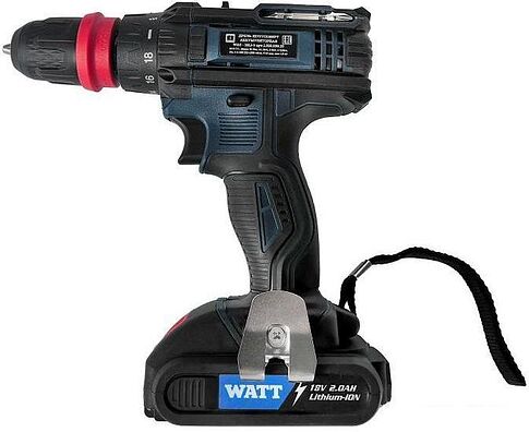 Дрель-шуруповерт WATT WAS-18Li-3 1.018.030.23 (с 2-мя АКБ, кейс)