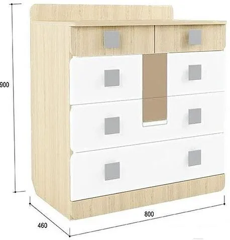 Комод Аквилон Стиль №9.1 (туя светлая-кофе с молоком)